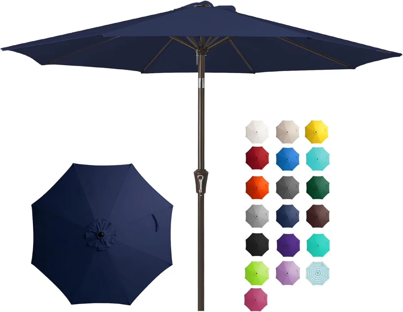 

JEAREY 9FT Outdoor Patio Umbrella Outdoor Table Umbrella with Push Button Tilt and Crank, Market Umbrella