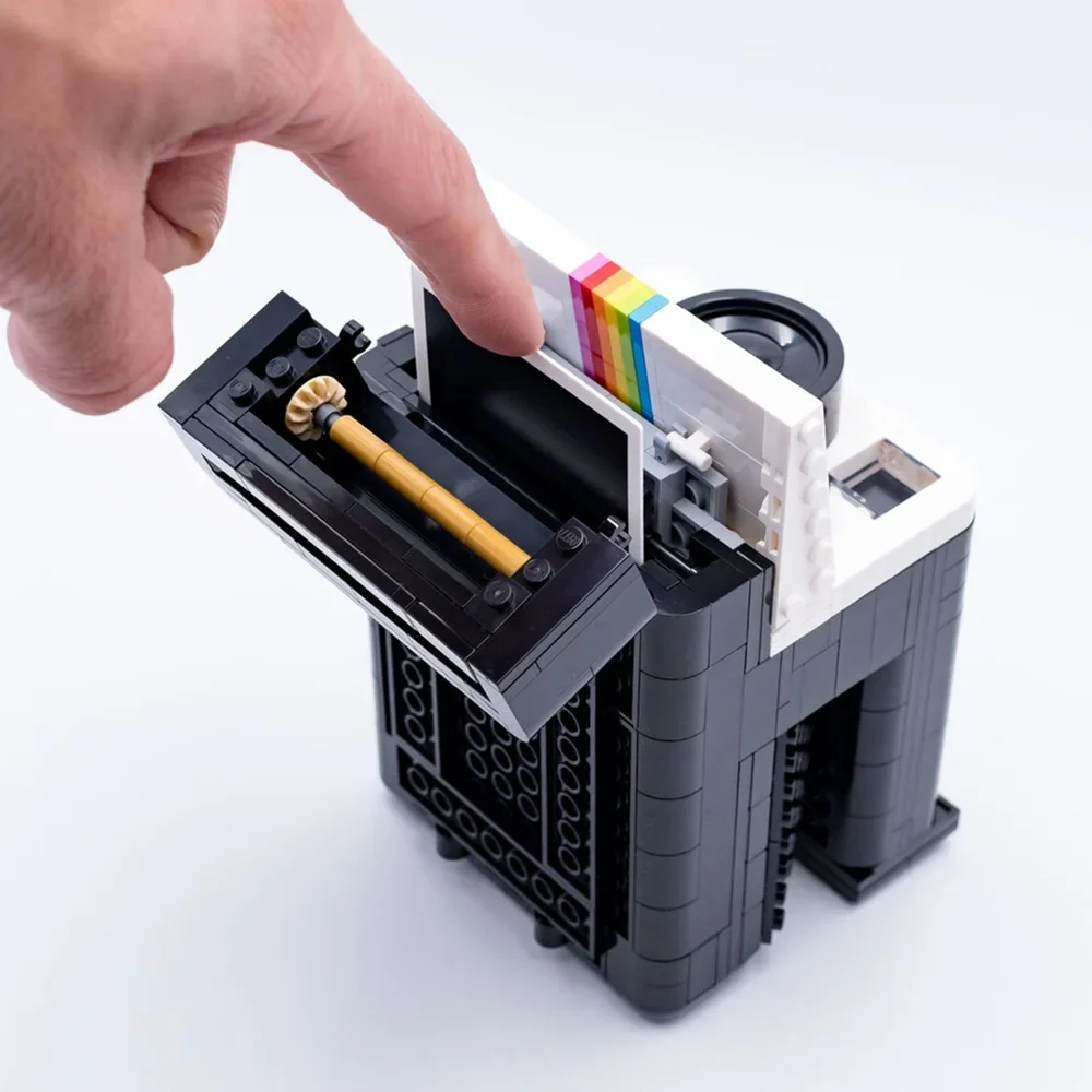 아이디어 폴라로이드 크리에이티브 브릭 카메라 장난감, 원스텝 SX-70 FIT-MOC-21345 모델 빌딩 블록, 어린이 크리스마스 선물, 2024 신제품, 500PCs