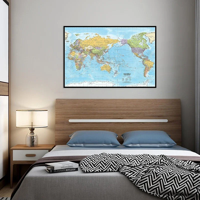 90x60cm 2012 World Map with Distribution Canvas Printings Detailed Map of World Pictures Home School Office Decor Travel