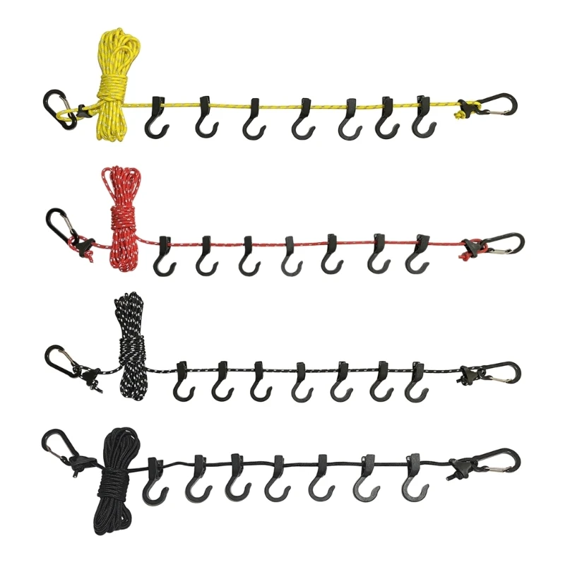 

Portable Clothesline, Adjustable Retractable Elastic-Washing Line Windproof Rope R66E