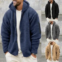 Men's Double-Sided Fleece Jacket Hot Sale Of The Season Casual Loose Fit Warm Hooded Outerwear Sporty Style Regular Length from