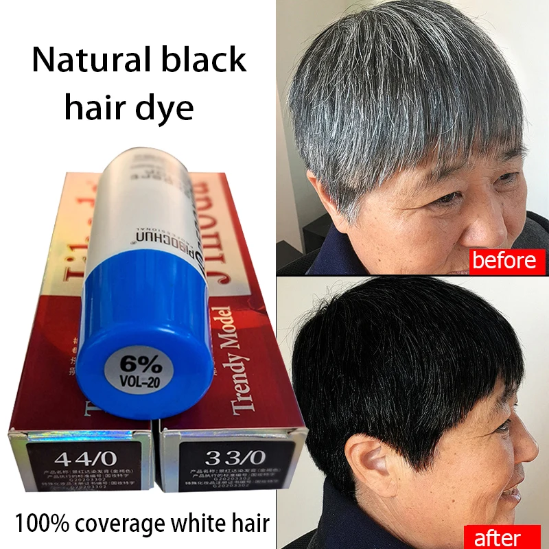 Natural hair dye natural black dark brown non fading can cover white hair for long time change gray hair not harm the body