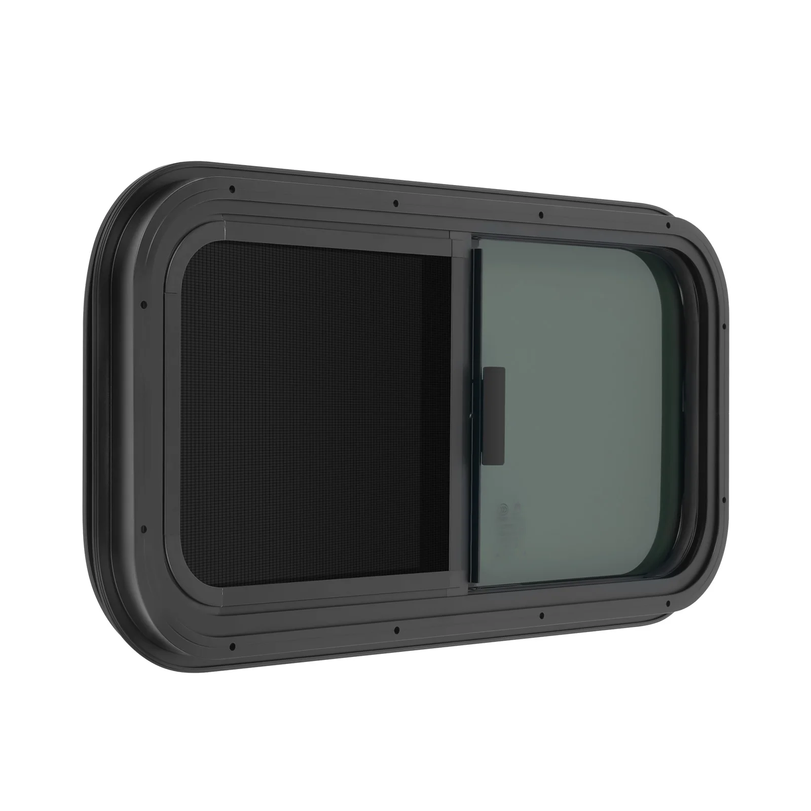 700*400mm/600*300mm RV Fenster Schwarz Gehärtetes Glas Horizontale Schiebe Caravan Fenster Camper anhänger Runde Ecken Schatten Fenster – Detail 10