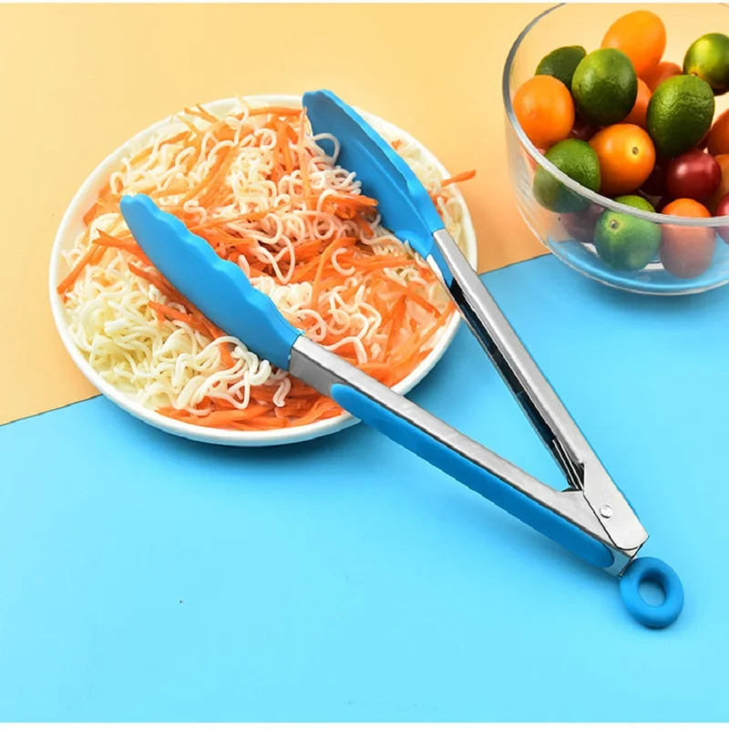 Silicone Clips Bread Barbecue Tools Tongs Steak Clip Food Clips BBQ Cooking Baking Salad Kitchen Accessories 9 inches food tongs kitchen utensils set