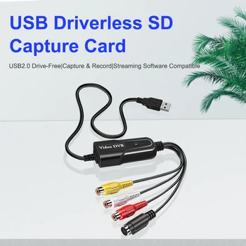 USB 2.0 비디오 캡처 카드, AV RCA 디지털-USB 변환기, 휴대용 어댑터 비디오 케이블, DV/VHS TV DVD 가정용 윈도우 7