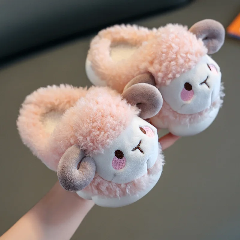 Cute Sheep Slipper for Children Funny Designer Cartoon Animals Indoor Baby Slippers Boys Girls Family Home Shoes Kids Slides