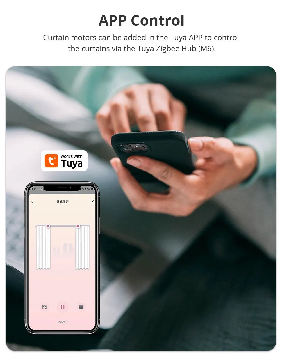 Mini Motor Zigbee Electric Curtain Motor Smart Life App Control Work with Tuya A