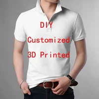 PLstar Cosmos-Polos College en 3D pour hommes, chemise à manches courtes, revers décontracté, motif de conception personnalisé bricolage, mode 2