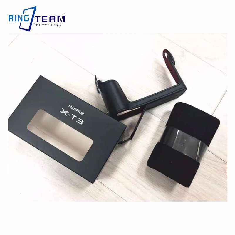 X-T3 가죽 케이스 카메라 하프 바디 백, 후지필름 XT3 X T3 BLC-XT3 카메라 보호 케이스 랩 원단 베이스