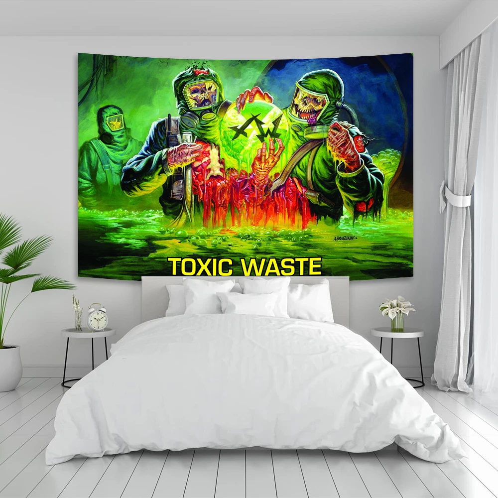 Hazardous Mutation Municipal Wastes Music Band Tapestry Boho Funny Print Cotton Streetwear Banner Flag tapestry decor