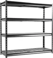 The Atlas 72" W Heavy Duty Garage Shelving Load 8000 Lbs, 4 Tier Metal Storage Shelves, Adjustable Industrial Steel Rack 1