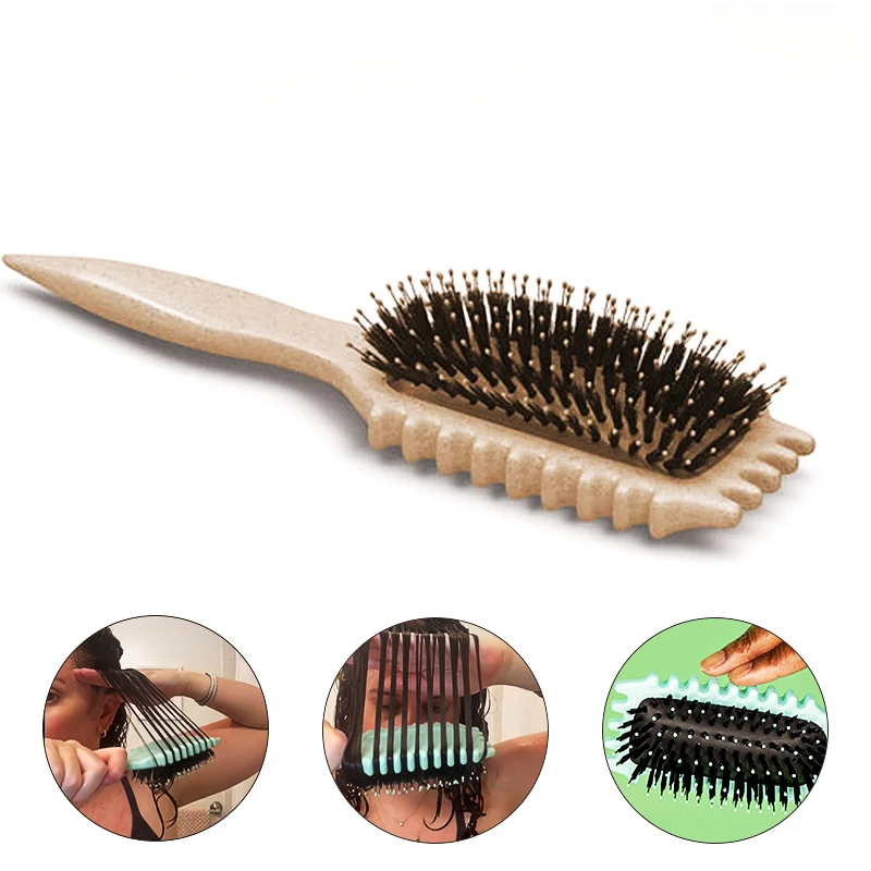 Hollow Comb Bounce Curl Define Styling Brush New Durable Smooth Hair Fluffy Comb Massage Home Hair Styling Tool Combs lebel маска для волос proedit hair treatment bounce fit plus 250