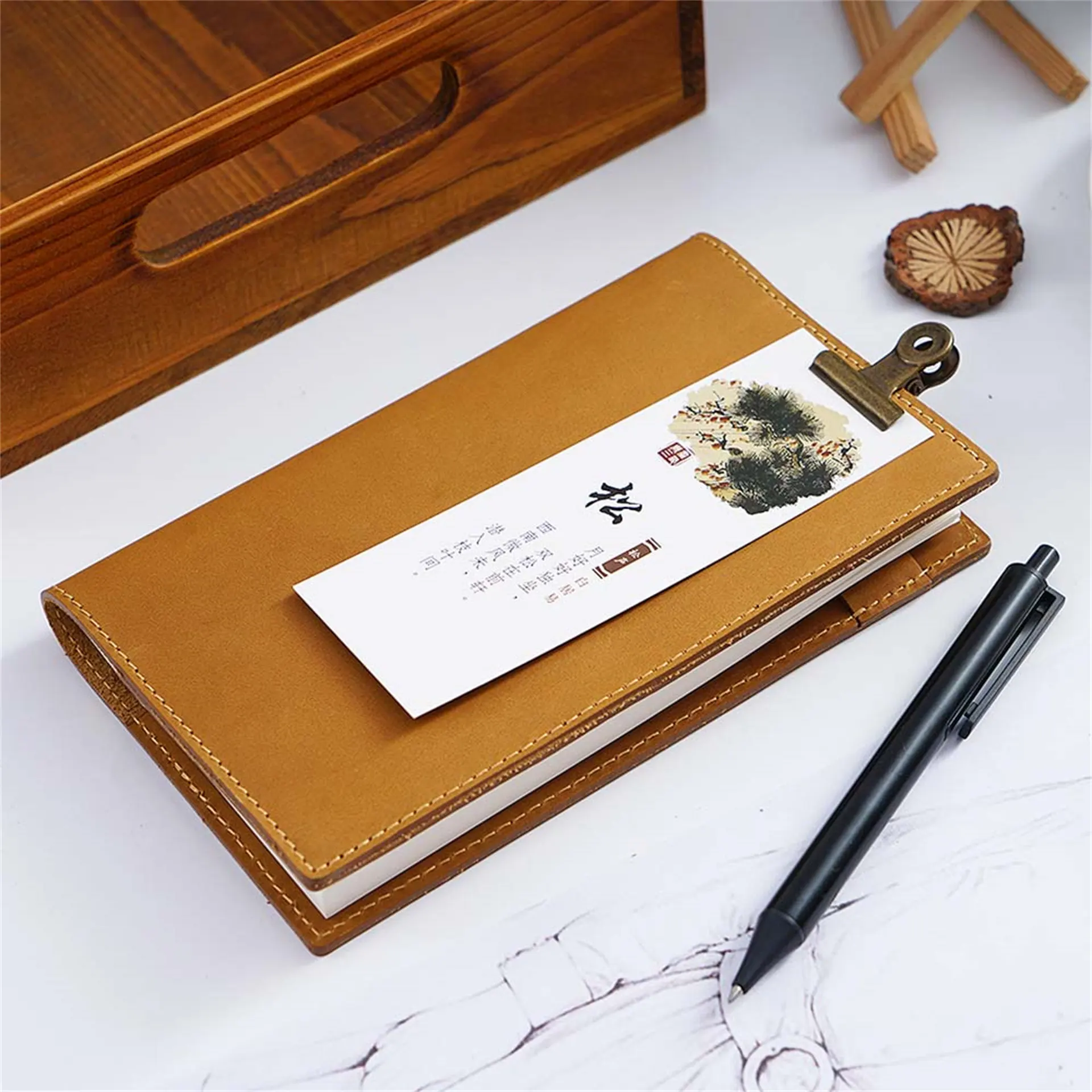 Simplenote 레트로  가죽 노트북 플래너 북 커버, MD 다이어리 오리지널 저널 드로잉 스케치북용, A5, A6, B6 슬림 사이즈