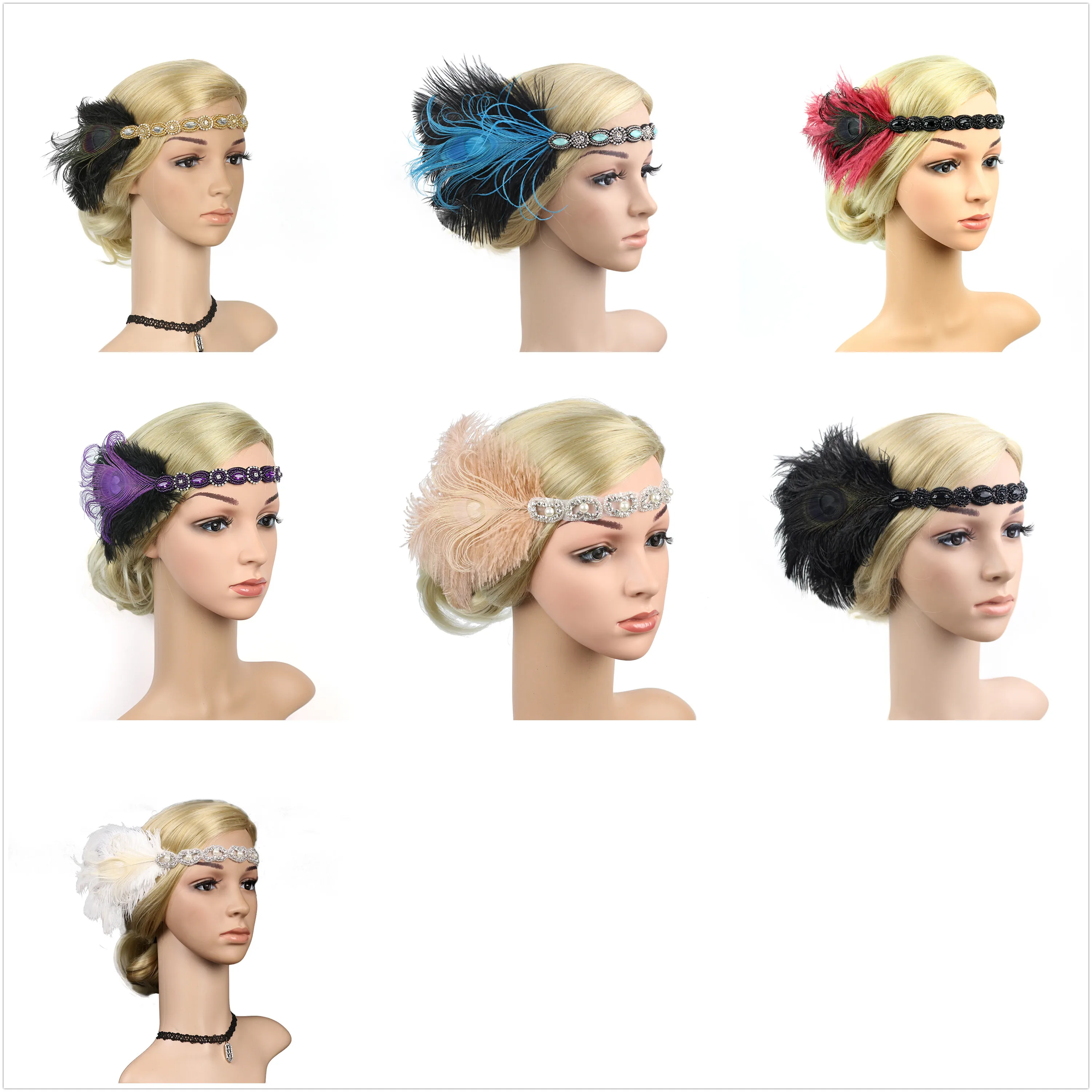 1920's Headband with earring Flapper Charleston costume accessories