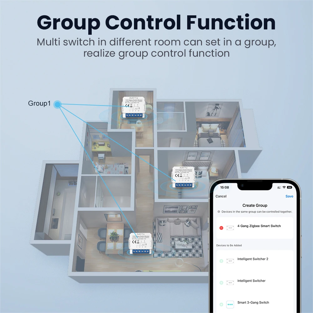 AVATTO Tuya ZigBee Smart Switch DIY Module with Timer and Remote Control Integration