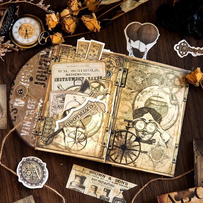 

57Sheets Vintage Material Paper Fragmented Notes Organiser Decorative Stickers Supplies Background Notebooks Cut 193*173MM