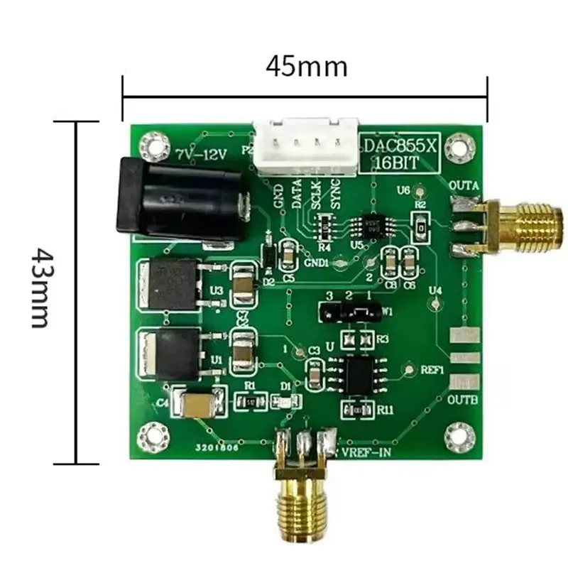 NEW-DAC 8550 모듈 디지털-아날로그 변환기 16비트 DAC 고정밀 단일 채널 아날로그 전압 출력 0-5V