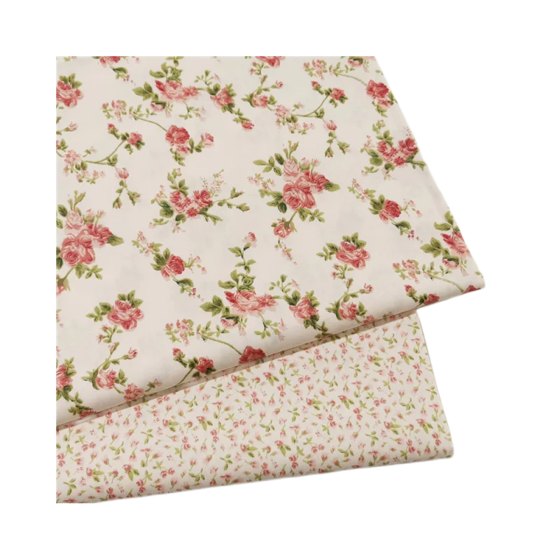 Kleiner floraler Baumwoll-Twill-Stoff, Bettwäsche, hand gefertigtes Pyjama-Kleid, Futter, 150x50cm