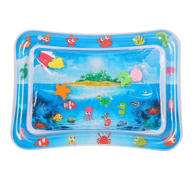 Alfombra de juego sensorial de agua para niños, tapete inflable grueso para gatos y perros, almohadilla sensorial de agua para jugar con peces, alfombrilla con Sensor de agua