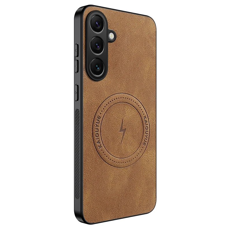 Premium PU Leather Magnetic Shockproof Phone Case with Matte Finish