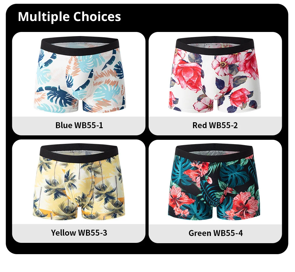 Fashionable 4-Piece Men's Flower Underwear Comfortable Breathable Boxers 3 Scfc849009dda4c43a91d8414b59de60fi Fashionable 4-Piece Men's Flower Underwear Comfortable Breathable Boxers