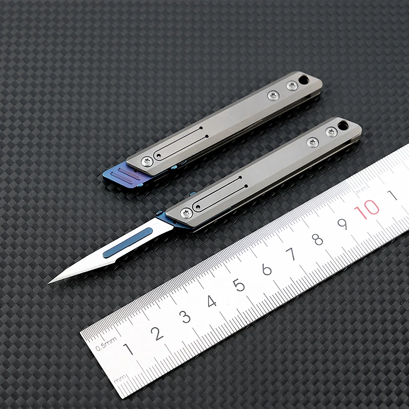 楽天市場】折りたたみ ナイフ 小型 リング付属 チタン合金 刃 D2