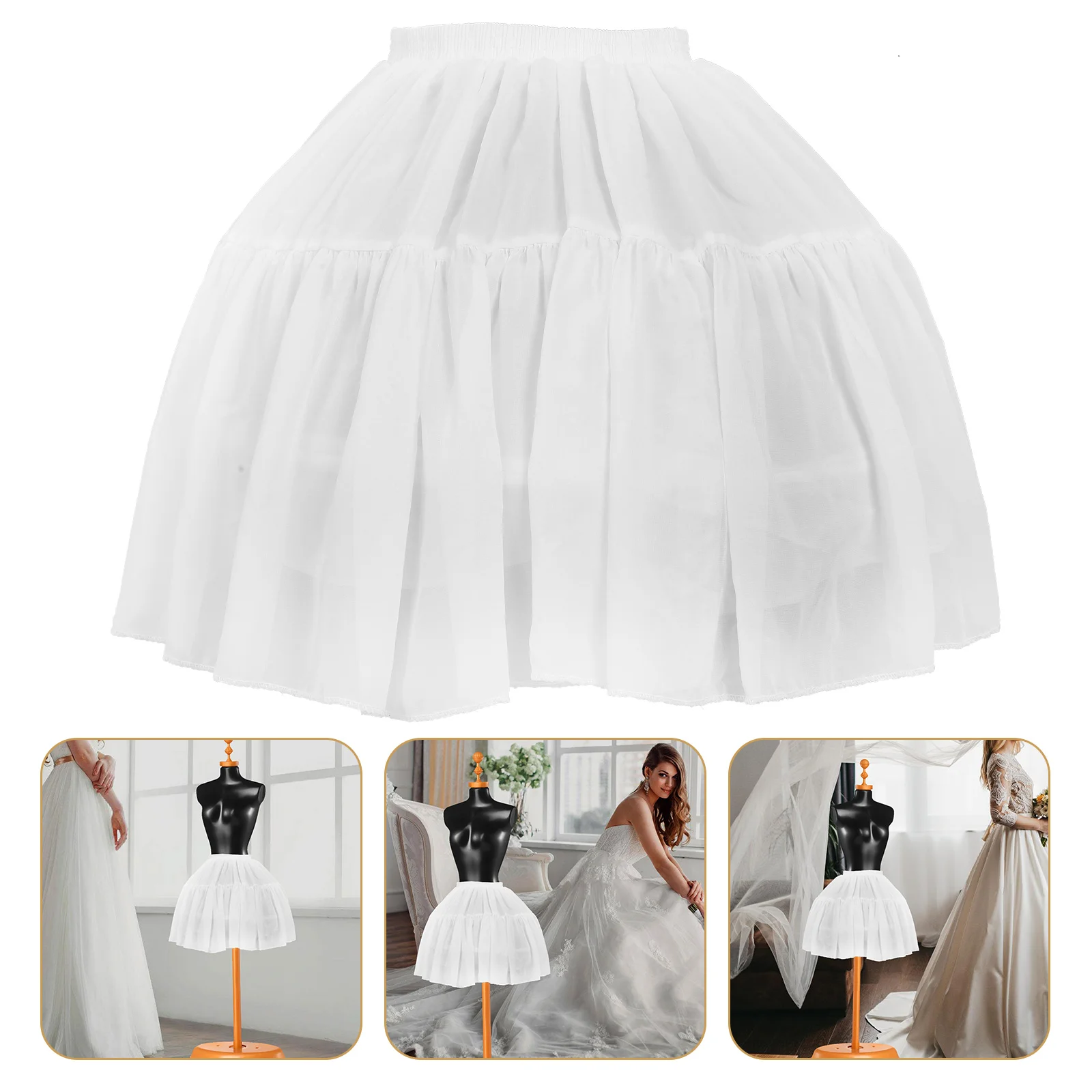 Adjustable Pannier Women's Tulle Dress Fabric White Skirt Beautiful Gauze