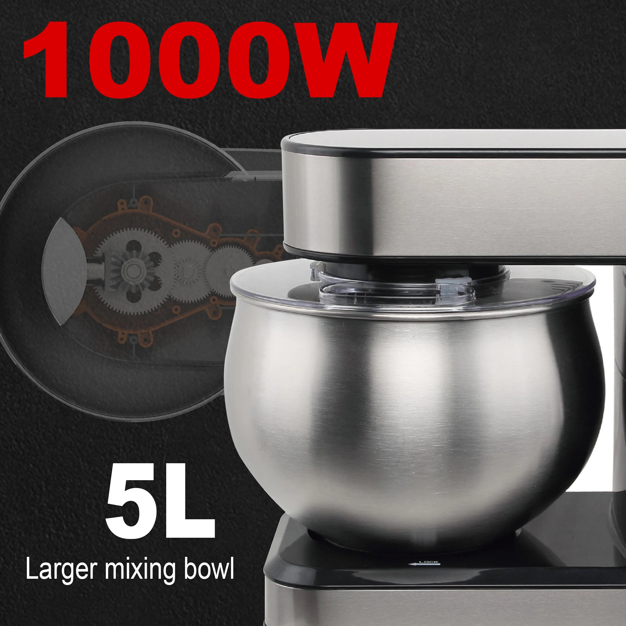 5L Stand Mixer Kitchen Aid Food Blender Cream Whisk Cake Dough Mixers With Bowl Stainless Steel Chef Machine Charm Sonifer 5
