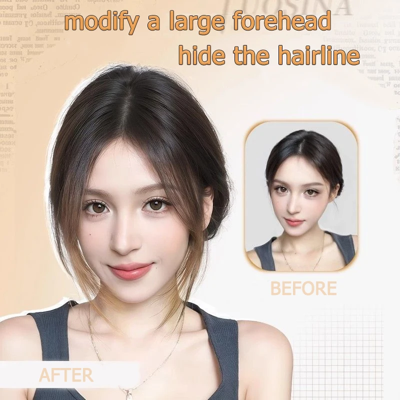 16inch Synthetic Women Wig Hairpiece Straight Blonde Highlighted Hair Topper with Hair Clips for Women Daily Party Use