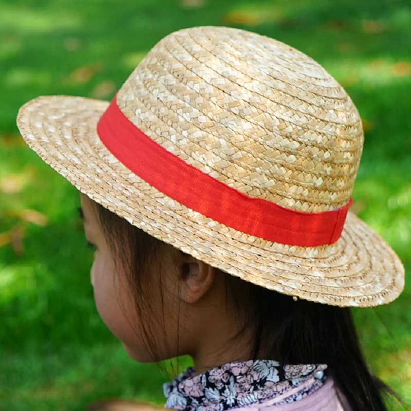 Luffy Straw Hat Anime Cartoon Cosplay Caps Accessories Summer Sun Hat Sunshade Parent-Child Luffy Women Men sun hat sun protection hat anime hat anime cosplay hat