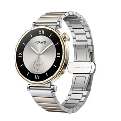 Premium 18mm Metal Stainless Steel Watch Strap - Versatile Design - Huawei GT4 41mm (Silver gold)