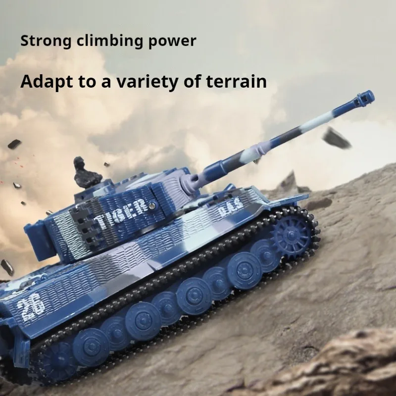 1:72 Mini 2.4G Remote Control Tank Model,Tiger Simulation Military,adjustable Speed Turret 360° Rotation,rc Tanks Toys for Boys 2