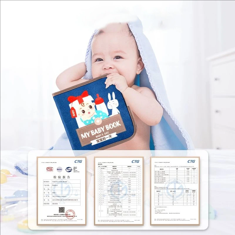 Montessori Busy Book Baby Early Education Kids Learning Activities Puzzle Toy Animal Cloth Book forBaby Sensory Toys Quiet Books 6