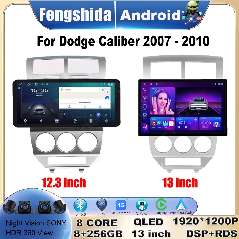 

Car android 13 inch For Dodge Caliber 2007 - 2010 Multimedia Player GPS Navigation stereo radio QLED 1920*1200 resolution 8core