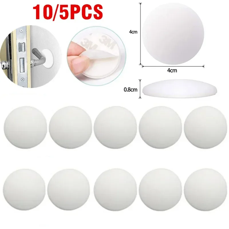 Door stopper 10PCS Rubber Wall Protectors Guards Self Adhesive White Door Stops Door Handle Bumper Stoppers Protective Plug Non-slip Muffler