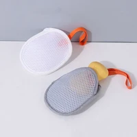 Nouveau - Lot de 2 sacs à savon en filet double face pour le bain, éponges exfoliantes pour le corps, pochettes à savon en maille pour salle de bain 4