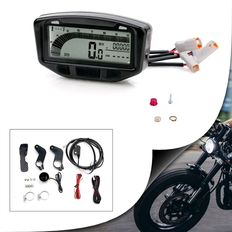 

Universal RPM Motorcycle LED LCD Meter Speedometer Digital Odometer ATV UTV Instrument For Honda Yamaha Kawasaki Suzuki