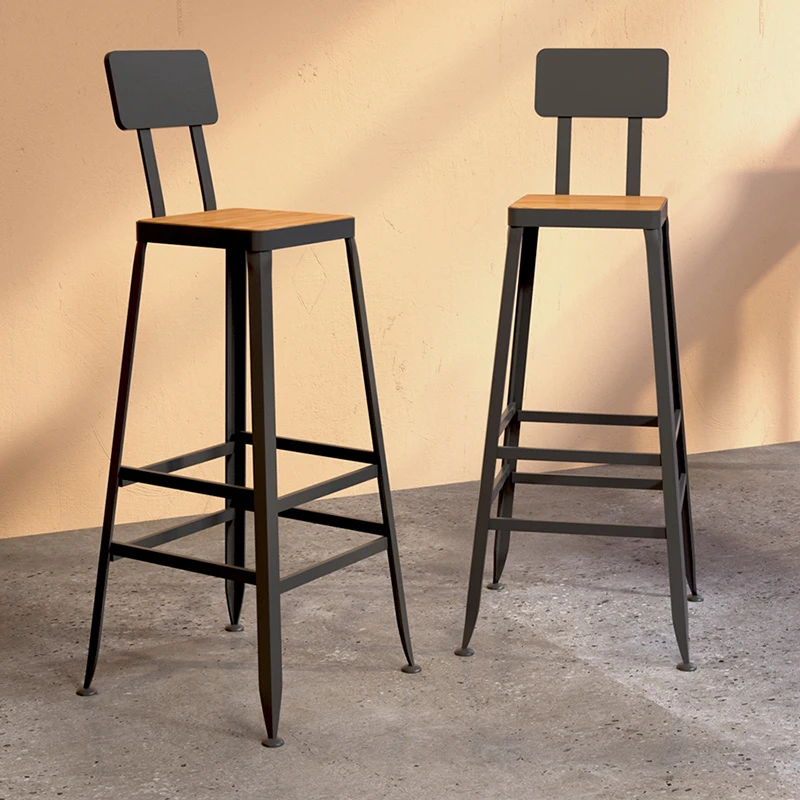 Unique Iron Bar Stools Modern Light Luxury Ergonomic Industrial Bar Chairs Backrest Nordic Relaxing Sillas De Home Furniture