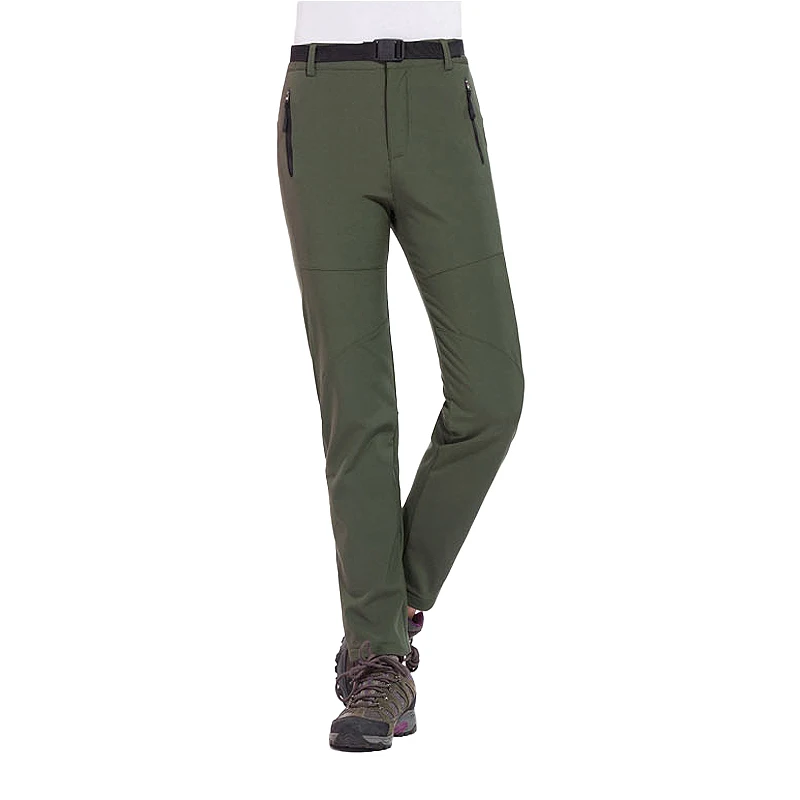 Hiking Pants Fleece Pants LNGXO Fleece Women's Pants Winter Warm Waterproof Outdoor Soft Shell Pants Camping Trekking Skiing Mountaineering Rain Trousers
