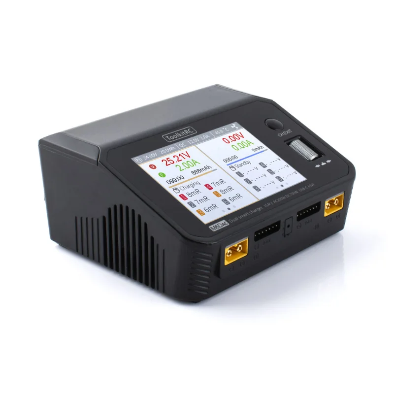 ToolkitRC M6DAC 7,4 В Lipo зарядное устройство, двухканальная радиоуправляемая модель, интеллектуальное сбалансированное зарядное устройство для 1-6S LiHV NiMh аккумулятора thumbnail 3