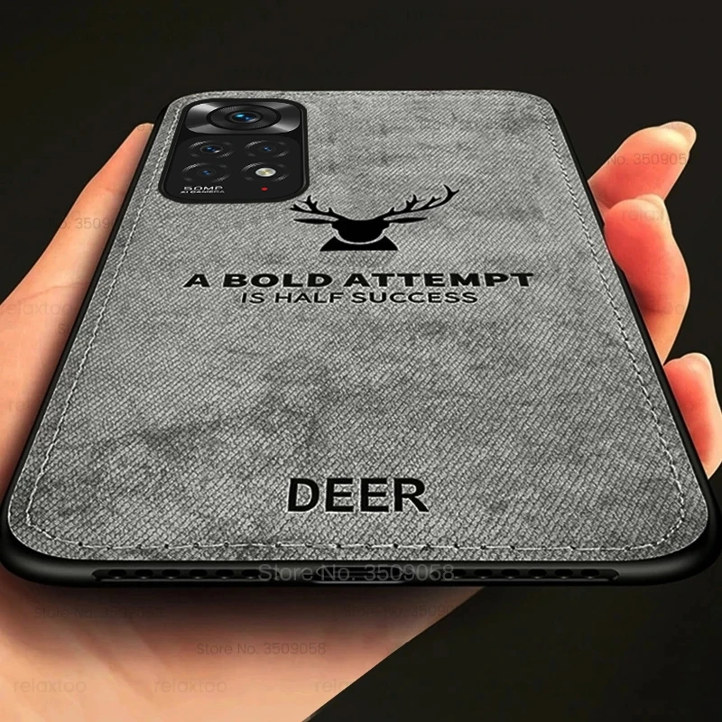 Redmy Note 11 Case 3D Deer Pattern Cloth Fabric Back Cover For Redmi Note11 Pro 5G Not 11S S 4G Soft Frame Shockproof Coque |