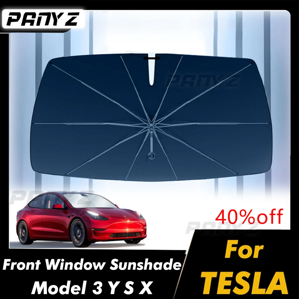 For Tesla Model 3 Y S X Car Sun Shade Protector Parasol Auto Front Window Sunshade Covers Car Sun Protector Interior Windshield