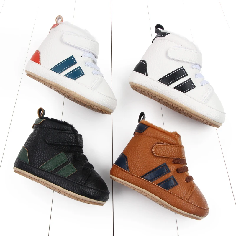 Baby Winter and Autumn Toddler Infant First Walking Shoes Ankle-covered TPR Sole Anti-slip Soft PU 2023 New Arrival 11cm12cm13cm 2