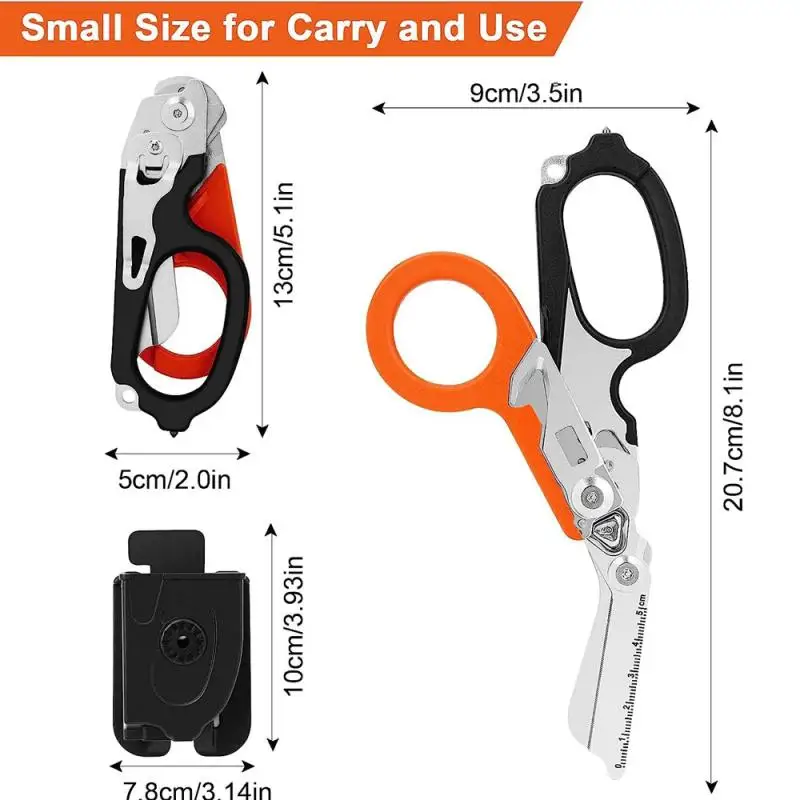 Multifunction Scissors Raptors First Aid Expert Tactical Stainless Steel Folding Scissors Outdoor Hand Tools Combination Gadget 2