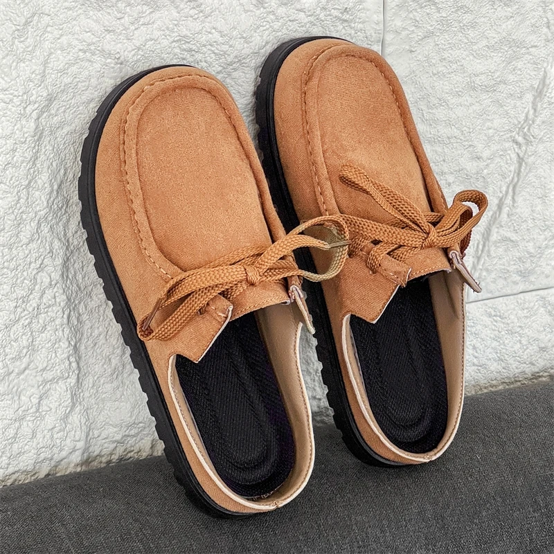 Modische Herren-Halbslipper aus Wildleder, Freizeitschuhe in 4 Farben, Atmungsaktive Leichte Wanderschuhe, Bequeme Loafer, Slipper – Detail 15