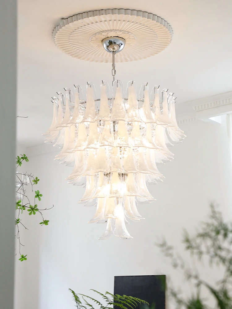 Trendy French Series Glass Art Dimmable LED Chandelier Hanging Lamp Suspension Luminaire for Living Room led chandelier ceiling chandelier led pendant light