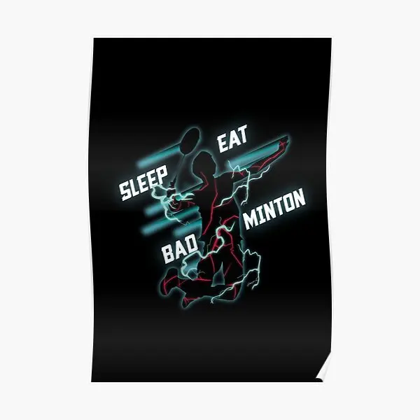 

Плакат для бадминтона «Eat Sleep», декор для комнаты, винтажная забавная Настенная картина для дома, настенная живопись, современная картина без рамки