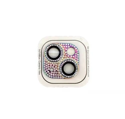 Premium Glitter Diamond Camera Lens Protector with Metal Ring - 12pro (Rainbow)