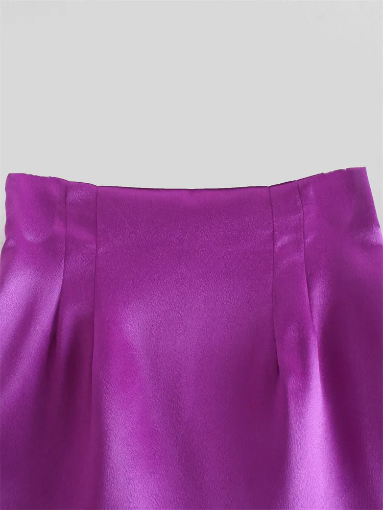 sequin skirt Sexy Women Mini Skirt Summer Women Skirt 2022 New Korean zipper high Waist Casual Solid Color Simple Silk Satin Mini Skirt Women black skirt