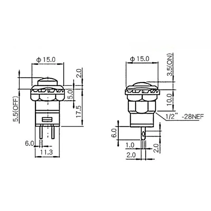 12mm Lock Latching OFF- ON Push Button Switch maintained fixed thumbnail 6